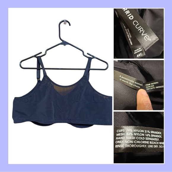 🖤 ✨Torrid Curve 44C Black Front Close Padded Bra Smooth Support ✨🖤 - Picture 2 of 2